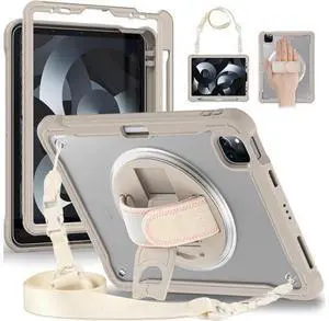 Ultimate Case for iPad Pro 12.9-inch 2022 6th M2 /2021 (5rd Generation) / iPad Pro 12.9" 4th/3rd Gen Rugged Shockproof Tablet Cover with 360° Rotatable Kickstand & Shoulder Strap, Khaki Ultimate Case for iPad Pro 12.9-inch 2022 6th M2 /2021 (5rd Generation) / iPad Pro 12.9" 4th/3rd Gen Rugged Shockproof Tablet Cover with 360° Rotatable Kickstand & Shoulder Strap, Khaki