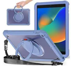 Ultimate Protection Case for iPad 10.2 Inch 9th / 8th / 7th Generation (2021/2020 / 2019) Sturdy Shockproof Tablet Cover with 360° Rotatable Kickstand & Shoulder Strap/Pencil Holder, Lavender Ultimate Protection Case for iPad 10.2 Inch 9th / 8th / 7th Generation (2021/2020 / 2019) Sturdy Shockproof Tablet Cover with 360° Rotatable Kickstand & Shoulder Strap/Pencil Holder, Lavender