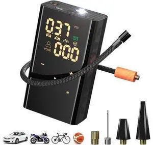Tire Inflator Portable Air Compressor for Car Tires, Cordless 150PSI Air Pump with 6600mAh Battery, Built-in Automatic Pressure Gauge & Emergency Light Tire Inflator Portable Air Compressor for Car Tires, Cordless 150PSI Air Pump with 6600mAh Battery, Built-in Automatic Pressure Gauge & Emergency Light