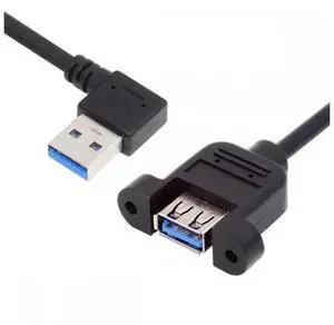 Cable Right Angled USB 3.0 Male to Female Type-A Panel Type Header Cable 90 Degree Connector 30cm Cable Right Angled USB 3.0 Male to Female Type-A Panel Type Header Cable 90 Degree Connector 30cm