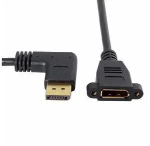DisplayPort Display Port Male to Female 90 Degree Right Down Angled Extension Cable DisplayPort Display Port Male to Female 90 Degree Right Down Angled Extension Cable