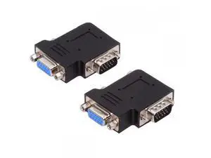 Cable 2pcs/lot Left & Right Angled 90 Degree VGA RGB HDB15Pin Screw Type Male to Female Nut Type Extension Adapter for Monitor Displays Cable 2pcs/lot Left & Right Angled 90 Degree VGA RGB HDB15Pin Screw Type Male to Female Nut Type Extension Adapter for Monitor Displays