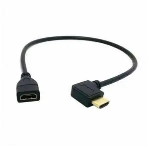 SM Left Angled 90 Degree Connector HDMI 1.4 with Ethernet & 3D Type A male to A female Extension Cable 0.5m SM Left Angled 90 Degree Connector HDMI 1.4 with Ethernet & 3D Type A male to A female Extension Cable 0.5m