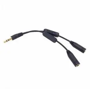 HKCY CA-004 Black 3.5mm Stereo Male to Double 3.5mm Female Audio Headphone Y Splitter Cable with Volume Switch HKCY CA-004 Black 3.5mm Stereo Male to Double 3.5mm Female Audio Headphone Y Splitter Cable with Volume Switch