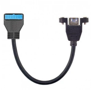 SM USB 3.0 Single Port A Female Screw Mount Type to Up Angled Motherboard 20pin Header Cable 90 Degree SM USB 3.0 Single Port A Female Screw Mount Type to Up Angled Motherboard 20pin Header Cable 90 Degree