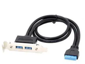 HKCY U3-086 Low Profile 80mm Height USB 3.0 Female Back panel to Motherboard 20pin cable with PCI bracket 50cm HKCY U3-086 Low Profile 80mm Height USB 3.0 Female Back panel to Motherboard 20pin cable with PCI bracket 50cm