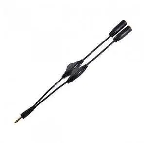 SM 3.5mm Stereo Male to Double 3.5mm Female Audio Headphone Y Splitter Cable with Volume Control Switch SM 3.5mm Stereo Male to Double 3.5mm Female Audio Headphone Y Splitter Cable with Volume Control Switch