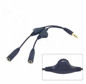 HKCY CA-010 3.5mm Stereo Male to Double 3.5mm Female Audio Headphone Y Splitter Cable with Volume Control Switch HKCY CA-010 3.5mm Stereo Male to Double 3.5mm Female Audio Headphone Y Splitter Cable with Volume Control Switch