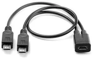 Micro USB Female to 2 Micro USB Male Splitter Extension Cable U2-110-BK Micro USB Female to 2 Micro USB Male Splitter Extension Cable U2-110-BK