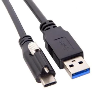 SM USB 3.1 Type-C Locking Connector to Standard USB3.0 Data Cable 1.2m With Panel Mount Screw SM USB 3.1 Type-C Locking Connector to Standard USB3.0 Data Cable 1.2m With Panel Mount Screw