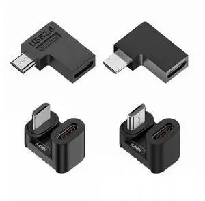 4pcs/lot USB-C USB2.0 Type-C Female to Micro USB Male Power Data Adapter 90/360 Degree Angled Type 4pcs/lot USB-C USB2.0 Type-C Female to Micro USB Male Power Data Adapter 90/360 Degree Angled Type