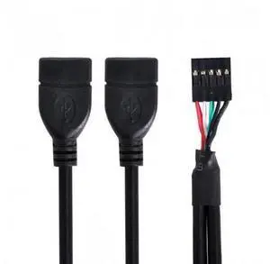 HKCY U2-129 USB 9Pin 10Pin Motherboard Female Header to Dual USB 2.0 Female Adapter Cable 50cm HKCY U2-129 USB 9Pin 10Pin Motherboard Female Header to Dual USB 2.0 Female Adapter Cable 50cm