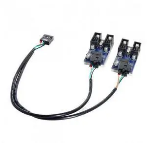 SM 9pin USB 2.0 Header 1 to 2 / 4 Female Extension Cable HUB Connector Adapter Port Multilier SM 9pin USB 2.0 Header 1 to 2 / 4 Female Extension Cable HUB Connector Adapter Port Multilier