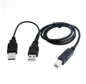 Dual USB 2.0 Male to Standard B Male Y Cable 80cm for Printer Scanner External Hard Disk Drive Dual USB 2.0 Male to Standard B Male Y Cable 80cm for Printer Scanner External Hard Disk Drive