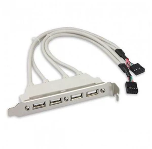 SM PCI-E 4 Ports USB 2.0 Female Screw to Motherboard 9pin Header Cable with Bracket SM PCI-E 4 Ports USB 2.0 Female Screw to Motherboard 9pin Header Cable with Bracket