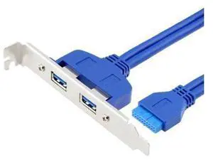 HKCY U3-066 Internal 2Pin USB 3.0 Female Mount panel to Motherboard 20pin cable with PCI bracket HKCY U3-066 Internal 2Pin USB 3.0 Female Mount panel to Motherboard 20pin cable with PCI bracket