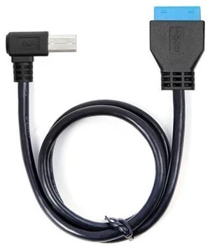 90 Degree Left angled USB 3.0 B Type Male to 3.0 Motherboard 19pin Header Cable 50cm U3-380-0.5M 90 Degree Left angled USB 3.0 B Type Male to 3.0 Motherboard 19pin Header Cable 50cm U3-380-0.5M