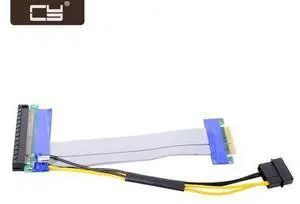 PCI-E Express 4x to 16x Flex Cable Extender Converter Riser Card Adapter with 4pin Power 15cm EP-005 PCI-E Express 4x to 16x Flex Cable Extender Converter Riser Card Adapter with 4pin Power 15cm EP-005
