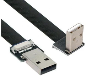 0.5M Down Angled USB 2.0 Type-A Male to Type-A Male Data Flat Slim FPC Cable 90 Degree for FPV & Disk & Scanner & Printer 0.5M Down Angled USB 2.0 Type-A Male to Type-A Male Data Flat Slim FPC Cable 90 Degree for FPV & Disk & Scanner & Printer