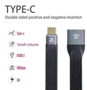 USB 3.1 Type C Male Host to USB3.0 Type A Female OTG Flat Slim FPC Data Cable for Laptop Phone