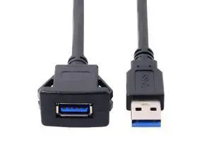 HKCY U3-030-1P 1m Waterproof Single USB 3.0 Extension Latch Mount Car AUX Cable for Dashboard Panel HKCY U3-030-1P 1m Waterproof Single USB 3.0 Extension Latch Mount Car AUX Cable for Dashboard Panel