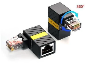 CAT6 UTP Male to Female 360 Degree Angled Rotating Adapter RJ45 8P8C 1000Mbps for Lan Ethernet Network CAT6 UTP Male to Female 360 Degree Angled Rotating Adapter RJ45 8P8C 1000Mbps for Lan Ethernet Network