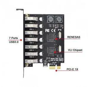 SM 7 Ports PCI-E to USB 3.0 HUB PCI Express Expansion Card Adapter 5Gbps for Motherboard SM 7 Ports PCI-E to USB 3.0 HUB PCI Express Expansion Card Adapter 5Gbps for Motherboard