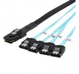50CM Internal Mini SAS SFF-8087 Host to 4 SATA 7pin Target Hard Disk 6Gbps Data Server Raid Cable 50CM Internal Mini SAS SFF-8087 Host to 4 SATA 7pin Target Hard Disk 6Gbps Data Server Raid Cable