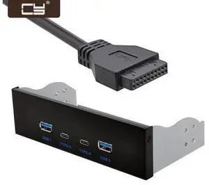 USB-C & USB 3.0 HUB 4 Ports Front Panel to Motherboard 20Pin Connector Cable for 5.25" CD-ROM Bay U3-111 USB-C & USB 3.0 HUB 4 Ports Front Panel to Motherboard 20Pin Connector Cable for 5.25" CD-ROM Bay U3-111