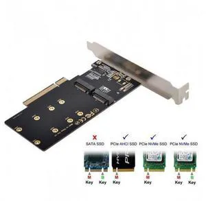 SM Dual 2X NVME M.2 AHCI to PCIE Express 3.0 Gen3 X8 X16 Raid Card VROC Raid0 Hyper Adapter SM Dual 2X NVME M.2 AHCI to PCIE Express 3.0 Gen3 X8 X16 Raid Card VROC Raid0 Hyper Adapter