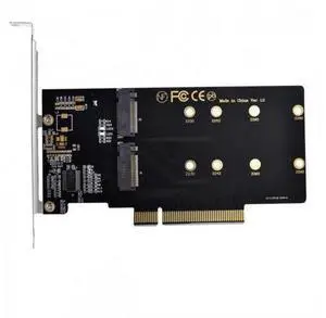 HKCY SA-012 Dual 2X NVME M.2 AHCI to PCIE Express 3.0 Gen3 X8 X16 Raid Card VROC Raid0 Hyper Adapter HKCY SA-012 Dual 2X NVME M.2 AHCI to PCIE Express 3.0 Gen3 X8 X16 Raid Card VROC Raid0 Hyper Adapter