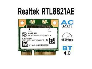WIFI CARD Realtek RTL8821 AW-CB161H Wifi Wlan Card Bluetooth 4.0 Combo Wireless Half Mini PCI-E Adapter 433Mbps 802.11ac WIFI CARD Realtek RTL8821 AW-CB161H Wifi Wlan Card Bluetooth 4.0 Combo Wireless Half Mini PCI-E Adapter 433Mbps 802.11ac