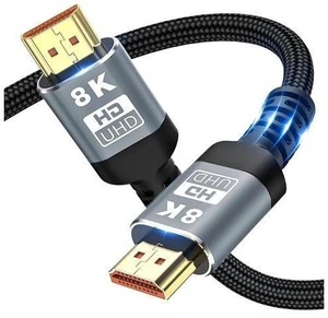 8K HDMI Cable High Speed Ultra Digital Braided HDMI 2.1 cable 8K@60Hz 4K@120Hz 48Gbps HDR for Laptop PS4 TV Projectors Monitor(1.5M) 8K HDMI Cable High Speed Ultra Digital Braided HDMI 2.1 cable 8K@60Hz 4K@120Hz 48Gbps HDR for Laptop PS4 TV Projectors Monitor(1.5M)