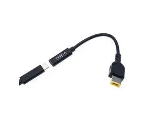 FOR Laptop DC Power Connector Cable Cord USB Type C Female to Square for T460s E470 T450 FOR Laptop DC Power Connector Cable Cord USB Type C Female to Square for T460s E470 T450