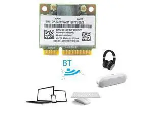 Dual Band Wireless PCI Express Network Adapter 2.4GHz + 5GHz Dual Band, AR5B22 Mini PCI-E Card with Bluetooth-com 4.0 Dual Band Wireless PCI Express Network Adapter 2.4GHz + 5GHz Dual Band, AR5B22 Mini PCI-E Card with Bluetooth-com 4.0