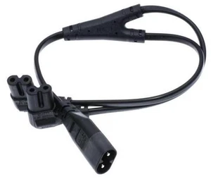 IEC320 C8 to 2xC7 Y Split AC Power Cord, IEC Figure 8 Male to 2 Female 1 in 2 Out AC Power Cable(Double elbow 30cm) IEC320 C8 to 2xC7 Y Split AC Power Cord, IEC Figure 8 Male to 2 Female 1 in 2 Out AC Power Cable(Double elbow 30cm)
