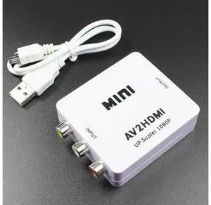 RCA AV to HDMI Converter Adapter Mini Composite CVBS to HDMI AV2HDMI Converter Adapter - White RCA AV to HDMI Converter Adapter Mini Composite CVBS to HDMI AV2HDMI Converter Adapter - White
