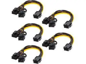 5PCS PCI-E 6-pin to Dual 6+2-pin (6-pin/8-pin) Power Splitter Cable Graphics Card PCIE PCI Express 6Pin to Dual 8Pin Power Cable 5PCS PCI-E 6-pin to Dual 6+2-pin (6-pin/8-pin) Power Splitter Cable Graphics Card PCIE PCI Express 6Pin to Dual 8Pin Power Cable