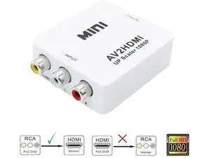 Udigital Mini RCA/AV 3RCA Composite Video AV to HDMI Converter for TV/PC/PS3/Xbox one/Blue-Ray DVD, DVR 1080P Upscaler Udigital Mini RCA/AV 3RCA Composite Video AV to HDMI Converter for TV/PC/PS3/Xbox one/Blue-Ray DVD, DVR 1080P Upscaler