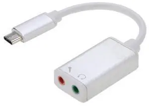 USB 3.1 Type C USB-C to 3.5mm Audio Speaker Microphone Female Earphone Headset Adapter Cable Cord for New Macbook 12" Chromebook - Silver USB 3.1 Type C USB-C to 3.5mm Audio Speaker Microphone Female Earphone Headset Adapter Cable Cord for New Macbook 12" Chromebook - Silver