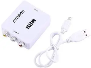 Digital RCA to HDMI Converter,1080P AV to HDMI Video Converter Mini RCA Composite CVBS Adapter with USB Charge Cable Support 1080P for PC Laptop Mini Xbox PS2 PS3 TV STB VHS VCR Camera DVD(White) Digital RCA to HDMI Converter,1080P AV to HDMI Video Converter Mini RCA Composite CVBS Adapter with USB Charge Cable Support 1080P for PC Laptop Mini Xbox PS2 PS3 TV STB VHS VCR Camera DVD(White)