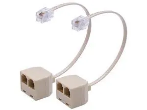 TWTADE 2 Pcs RJ11 6P4C Telephone Splitter Converter Cable Adapter 4 Pin 2 Way Male to Female I-024 TWTADE 2 Pcs RJ11 6P4C Telephone Splitter Converter Cable Adapter 4 Pin 2 Way Male to Female I-024