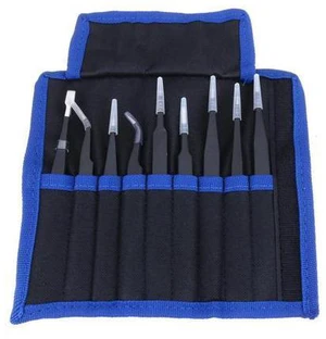 9 Pcs ESD Tweezer Anti-static Stainless Steel Precision Tweezers for Electronics Nail Beauty 9 Pcs ESD Tweezer Anti-static Stainless Steel Precision Tweezers for Electronics Nail Beauty
