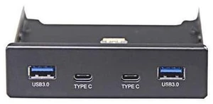 Dual 5Gb/s USB 3.1 Type-C & USB 3.0 Computer 3.5 inch Floppy Bay Front Panel 4 Ports USB Hub, USB3 19Pin to 2x USB 3.0 USB-C + 2x Type A Splitter Adapter Dual 5Gb/s USB 3.1 Type-C & USB 3.0 Computer 3.5 inch Floppy Bay Front Panel 4 Ports USB Hub, USB3 19Pin to 2x USB 3.0 USB-C + 2x Type A Splitter Adapter