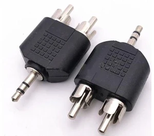 3.5mm Male jack To 2 RCA Male Stereo Audio Adapter Convertor Sound Voice Jack Socket Silver 3.5mm Male jack To 2 RCA Male Stereo Audio Adapter Convertor Sound Voice Jack Socket Silver