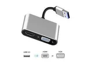 3.0 to VGA 1080P HD 2 In 1 Hub Converter For Laptop HDTV Projectors Monitors VGA Sync Output for Windows7/8/10 3.0 to VGA 1080P HD 2 In 1 Hub Converter For Laptop HDTV Projectors Monitors VGA Sync Output for Windows7/8/10
