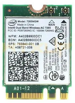Dual Band Wireless-AC 7265 INTEL 7256NGW 802.11AC 867Mbps Wi-Fi + Bluetooth 4.0 NGFF M.2 WLAN WIFI Card intel 7265 Dual Band Wireless-AC 7265 INTEL 7256NGW 802.11AC 867Mbps Wi-Fi + Bluetooth 4.0 NGFF M.2 WLAN WIFI Card intel 7265