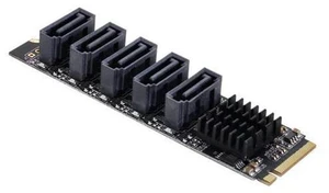 NGFF NVME M-Key 6Gbps 5 Ports Adapter PCI Express to SATA 3.0 Converter Hard Drive Extension Card JMB585 2280 NGFF NVME M-Key 6Gbps 5 Ports Adapter PCI Express to SATA 3.0 Converter Hard Drive Extension Card JMB585 2280