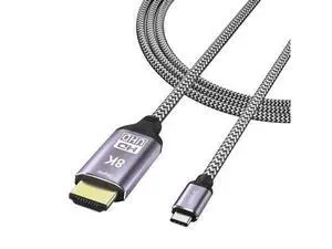CableDeconn USB-C USB3.1 to HDMI 2.1 8K Cable 7680x4320 8K@30Hz 4K@120Hz UHD HDR High Speed 48Gbps Thunderbolt 3 Compatible for HDTVs Projectors and Monitors 1.8m CableDeconn USB-C USB3.1 to HDMI 2.1 8K Cable 7680x4320 8K@30Hz 4K@120Hz UHD HDR High Speed 48Gbps Thunderbolt 3 Compatible for HDTVs Projectors and Monitors 1.8m