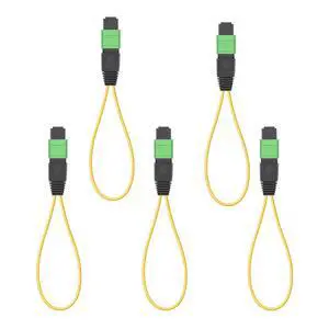 5pack MPO/APC 16-Core Single Mode Fiber Loopback, Pull Ring Design for High-Performance Network Testing and Maintenance 5pack MPO/APC 16-Core Single Mode Fiber Loopback, Pull Ring Design for High-Performance Network Testing and Maintenance